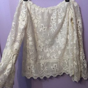 Willow and clay off the shoulder shirt